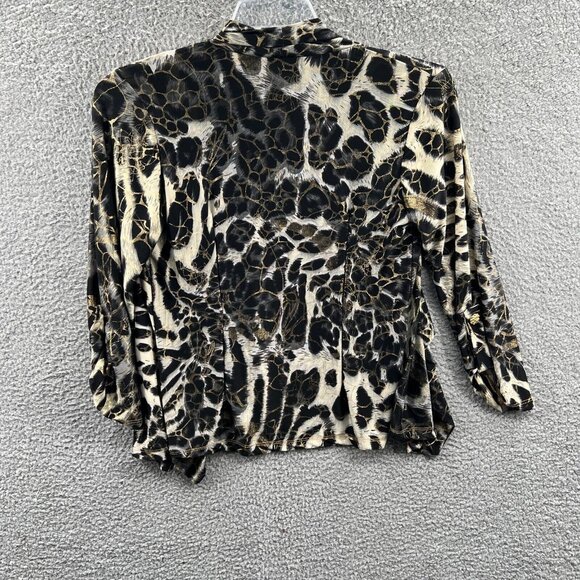 Statement Animal Print Cardigan Small Cocktail Party Mob Wife Evening Glam Layer - Picture 2 of 8